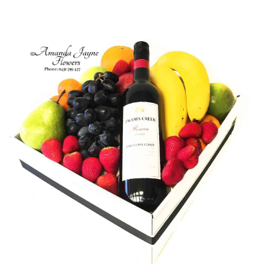 Deluxe Fruit Hamper with wine