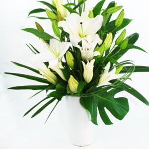 Lilly White Tall Vase Arrangement