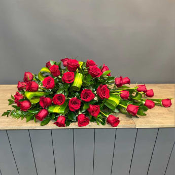 Red Rose Casket Spray Family Noosaville