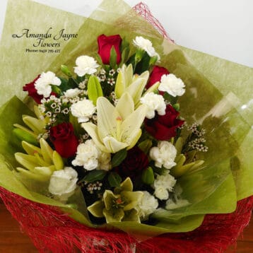 Bouquet of Stunning Roses and Lilies