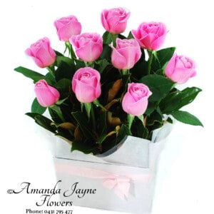 Pinking of you – Rose box arrangement
