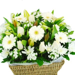 Noosa Classic White Flower Basket