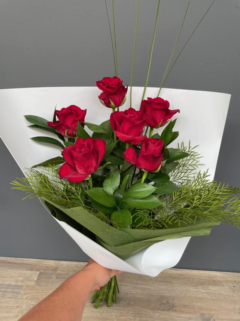6 Red Roses Bouquet Noosa Florist