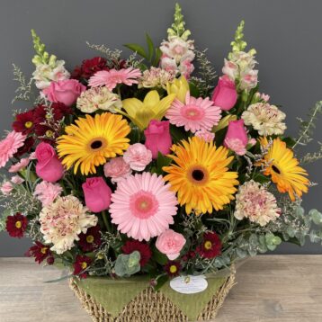 Large Bright Flower Basket