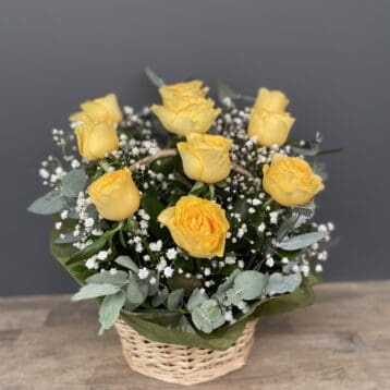 Yellow rose Basket