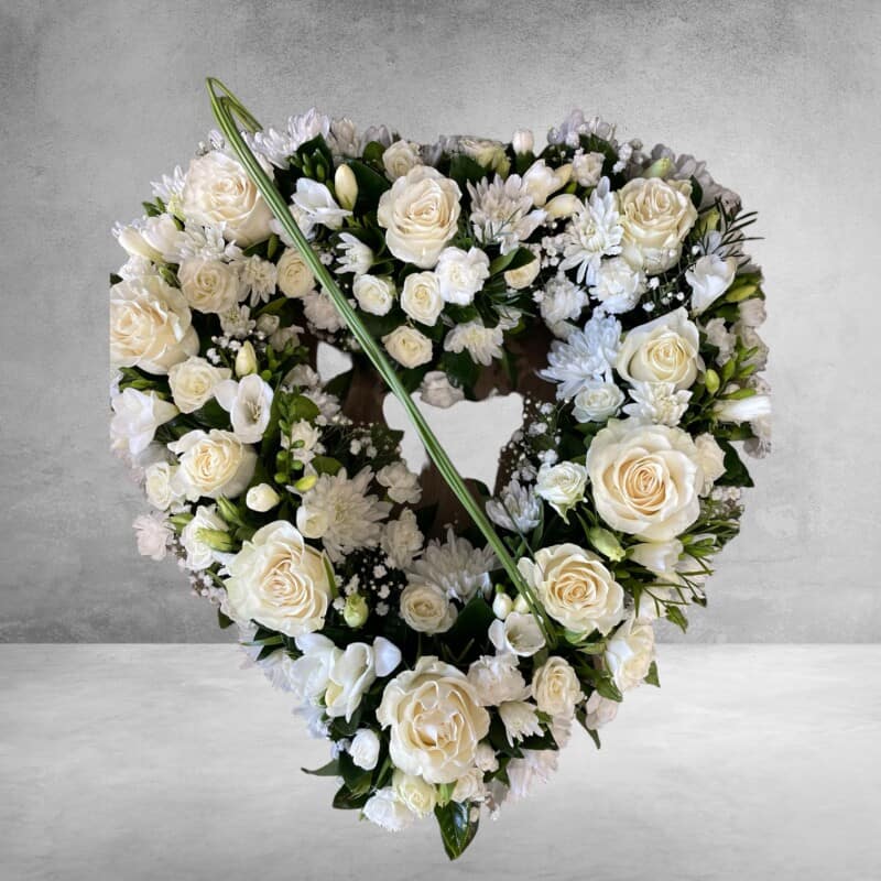 Pure Heart WreathSympathy funeral flowers Noosa
