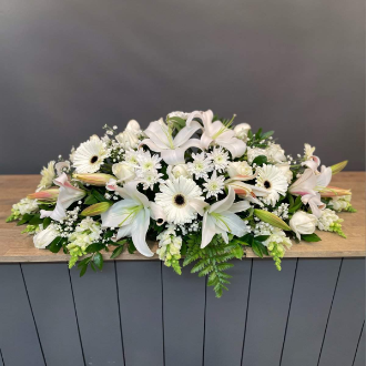 Mixed White Casket Spray