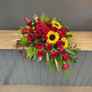 Sunny Rose Casket Spray