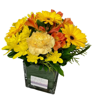 Butter Cup Delight Flower Vase Arrangement