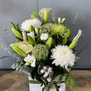 Neutral Flower Box Arrangement